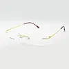 Титан памяти гибкий Rimless оправы для очков, оптические очки для женщин и мужчин рамка Форма таможенное оформление роскощный ► Фото 3/6