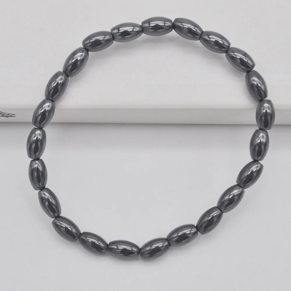 8x5mm Black Hematite Healing Beads Bracelet Bangle Stretch 7.5