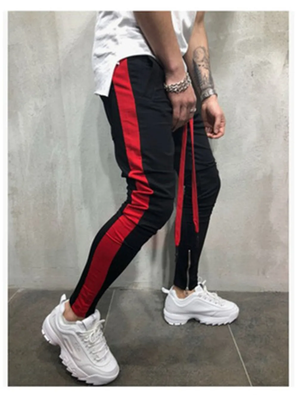 

Casual Sports Jogging Mens Trackpant Sweat Pants Joggers Sweats Trousers Sweatpants Harem Pants Khaki Hip Hop Spliced Trousers