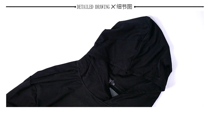  Long Hoodies Men Casual Zip Ribbon Hip Hop  (21)