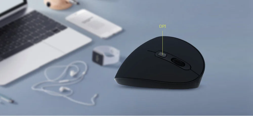 Delux M618se 2.4G Wireless Mouse Ergonomic Vertical 6 Buttons 1600Dpi Optical Office Computer Mice Gaming Foroverwatch Pc Laptop