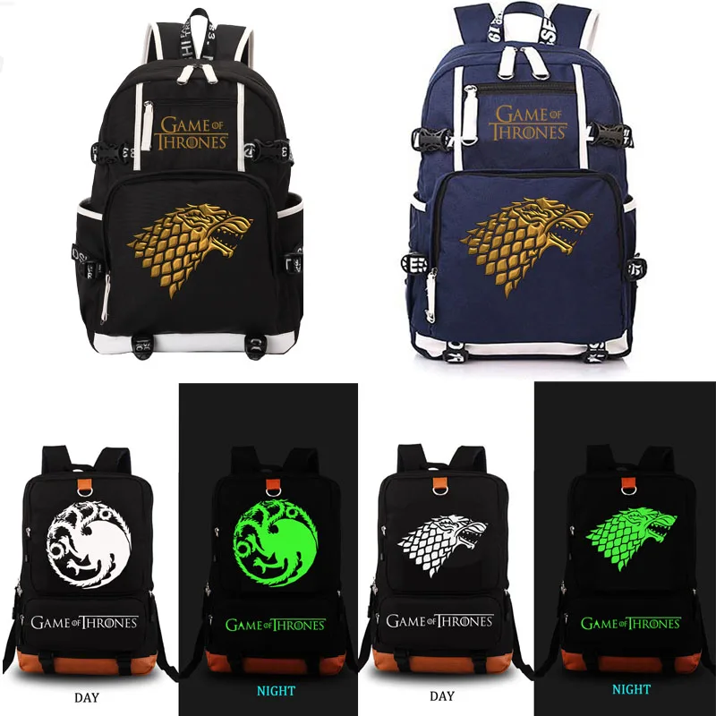 

Game of Thrones school bag noctilucous backpack student school bag Notebook backpack Leisure Daily backpack