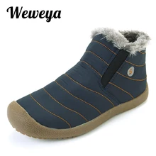 Weweya/Новинка; модная мужская зимняя обувь; однотонные зимние ботинки; зимние плюшевые ботинки; мужские теплые водонепроницаемые лыжные ботинки с хлопковой подкладкой