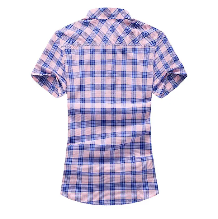 Клетчатая Мужская рубашка большого размера 5XL 6XL 7XL летняя новая Повседневная Свободная Мужская рубашка с коротким рукавом брендовая одежда