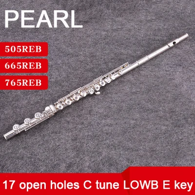 

Japan flute PEARL 505RBE 665RBE 765RBE 17 open holes C tune LOWB E key Silvering flute instrumentos musicales flauta transversa