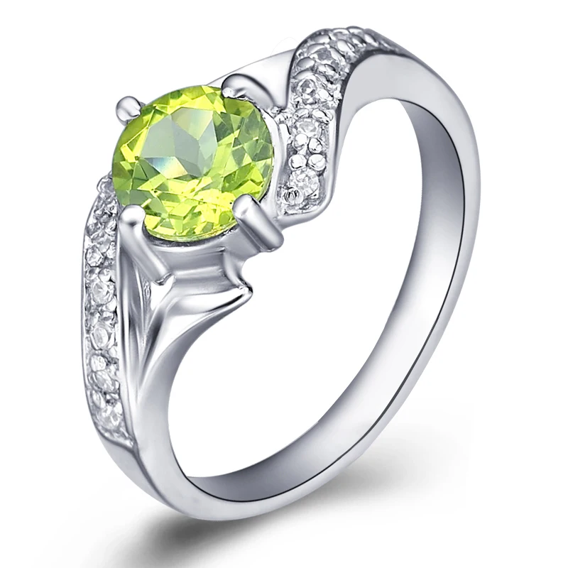 

Natural Peridot Ring 925 Sterling Silver Green Woman Fashion Fine Elegant Retro Jewelry Girl Lux Birthstone Gift sr0080p