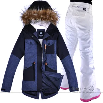 

Gsou Snow Snow-Proof, Free Shipping Outdoor Waterproof and Thickened South Double-Ski Long-Necked Ski-Jacket Single-Ski Suit,