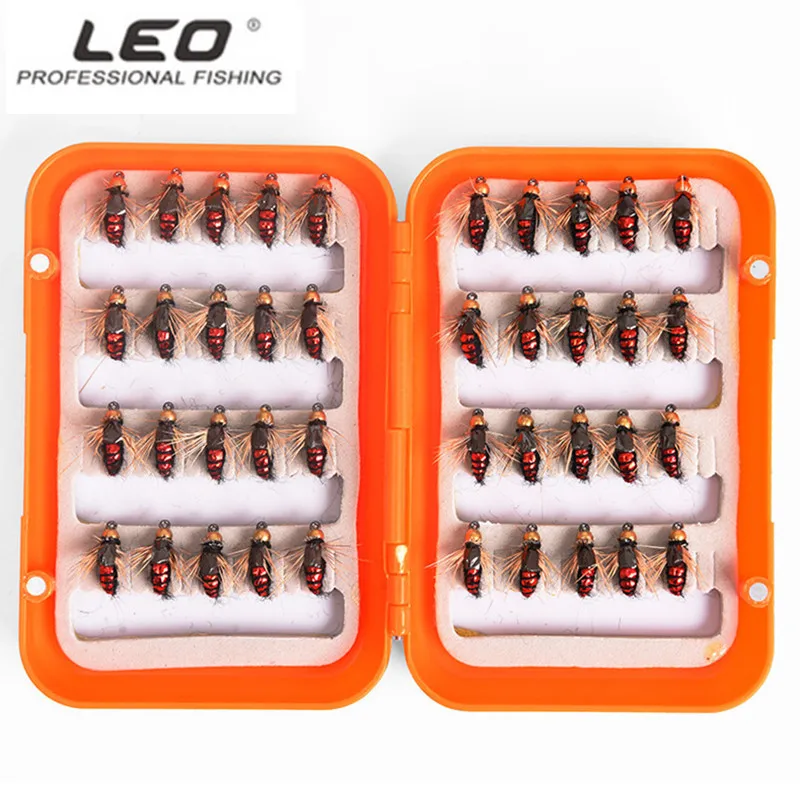 Leo 40pcs/box Fly Fishing Lure Flies High Carbon Steel Fly Tying Hooks