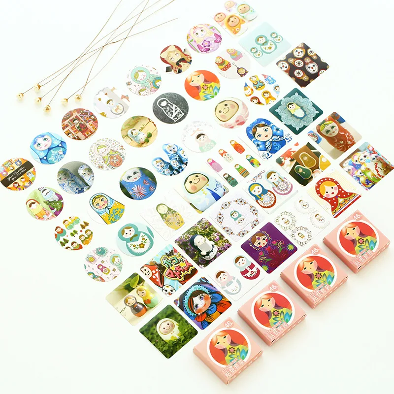 

45pcs /Pack Russian Girl Doll Decorative Stickers Scrapbooking DIY Diary Album Stick Label Decor