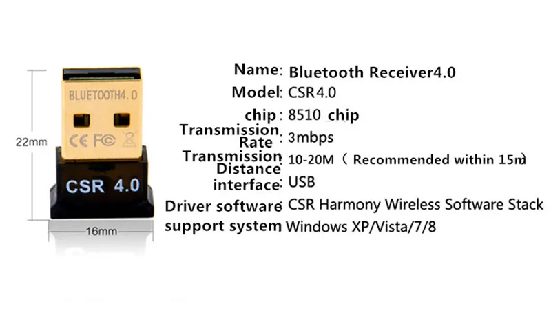 Беспроводной usb-адаптер Bluetooth V4.0 CSR 4,0 ключ Музыкальный звуковой приемник Adaptador Bluetooth передатчик для ПК ноутбука