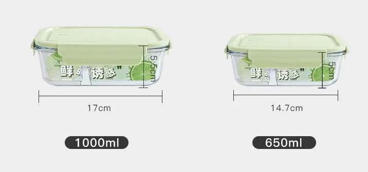 Стеклянная коробка из термостойкого стекла чаша для микроволновой печи Ланч-бокс 3 шт. набор кухонный пищевой контейнер салатник bento box для студентов