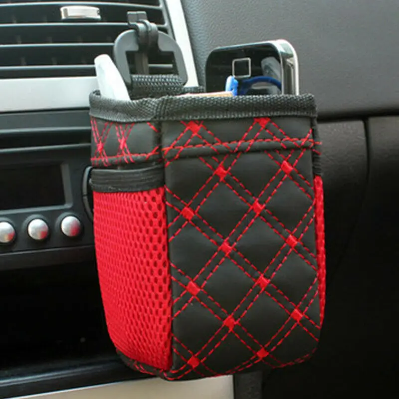 

1X Car Air Vent Trash Organizer Hanging Box Bag Pen Pouch Holders Bags with Clip For SUV Opel Antara Acura RDX Hyundai IX35