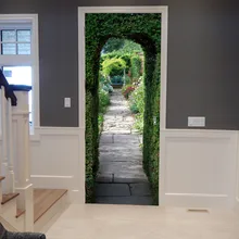 3D Забавный секретный сад Страна Чудес тропинка стерео дверь наклейка домашний Декор Спальня украшение ТВ Наклейка на стену s обои плакат