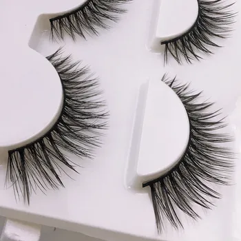 

HBZGTLAD 3 Pairs 3d mink lashes extension strip false eyelashes makeup cross natural fake eyelashes handmade mink eyelash X15