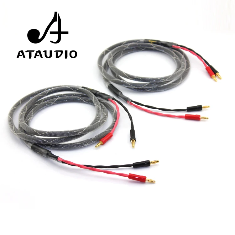 Кабель для колонок ATAUDIO Hi Fi с разъемом типа банан и штекером провод из чистой меди