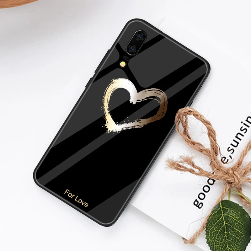 Чехол из закаленного стекла для huawei P20 Lite P20 Pro Nova 3 3i mate 20 P30 Pro P30 Love Heart полная защита для Honor 8X чехол - Цвет: 03