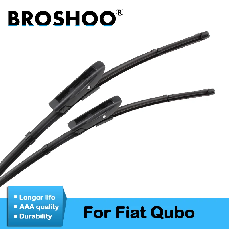 

BROSHOO Auto Car Clean The Windshield Wiper Blade Natural Rubber For Fiat Qubo 2008 2009 2010 2011 2012 2013 2014 2015 2016