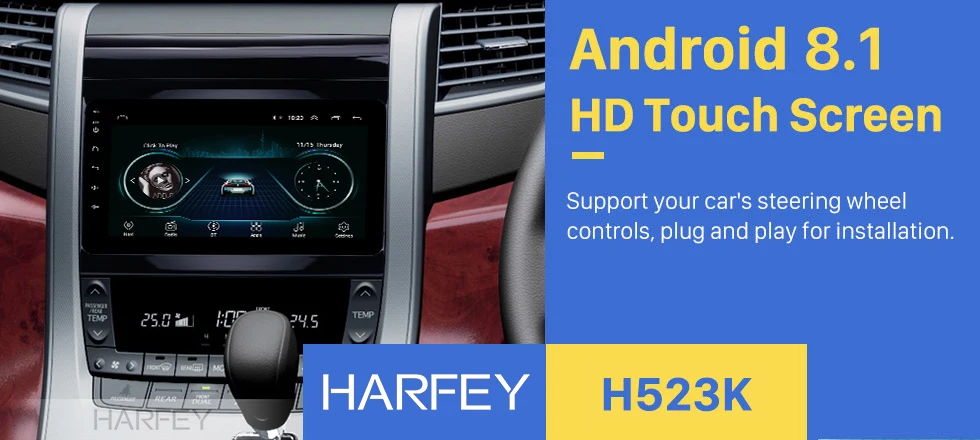 Cheap Harfey HD 8" Android 8.1 Car GPS Autoradio Navi Radio 3G WiFi Multimedia Player for Toyota Vellfire ANH20 ALPHARD 2009-2014 0