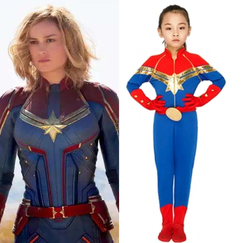 

S-XXL Girls Captain Marvel Cosplays kids Children Halloween The Avengers costumes Carnival Purim Parade stage play Party dress