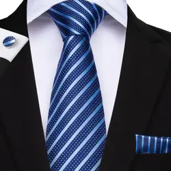 DiBanGu для мужчин галстуки дизайнеры моды Шелковый платок синий полосатый мужской галстук-бабочка 100% шелк Галстуки Corbatas Para Hombre MJ-337