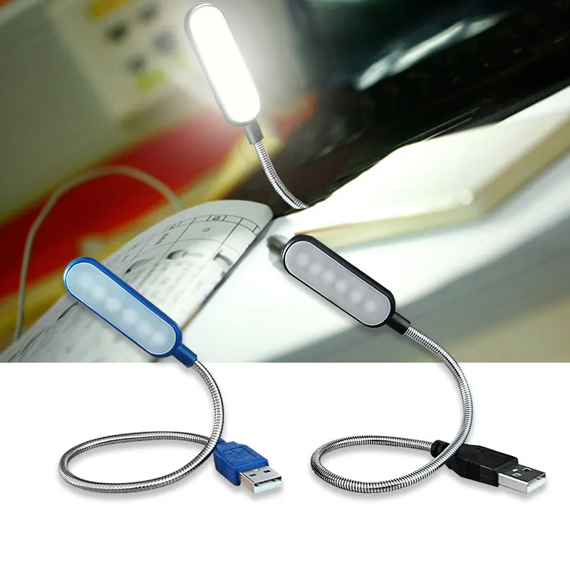 

6 LEDs USB Book Lights 5V Flexible Portable LED Lamp High Lumen For Laptop Computer PC Power Bank