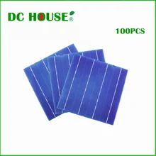 DC HOUSE 100pcs 6×6 poly crystalline solar cells for DIY 430w solar charger for 12v system &Free shipping