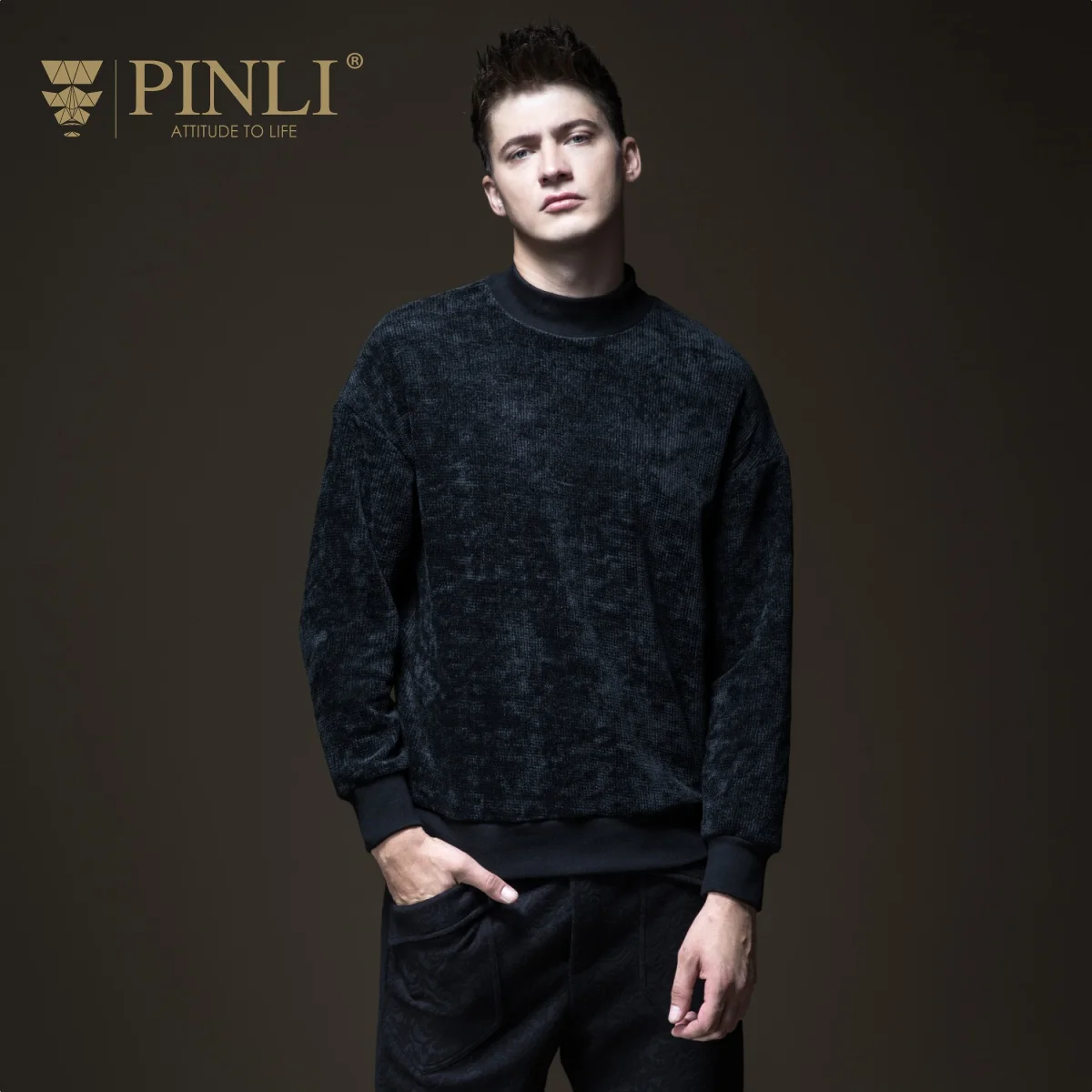 

2019 Agasalho Masculino Regular Pinli Product Made The New Autumn Men's Wear Loose A Turtle Neck Turtleneck Sweater B183510626