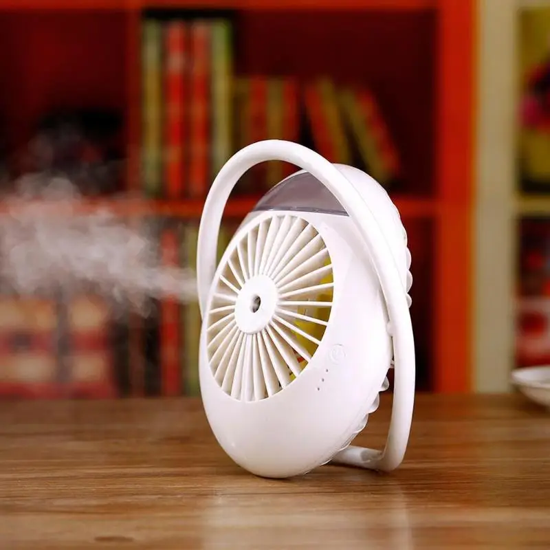 

USB Fan Cooler Mini Rechargeable Desktop Cooling Fan Mist Spray Humidifier Potable Air Cooling Conditioner Machine Home Office