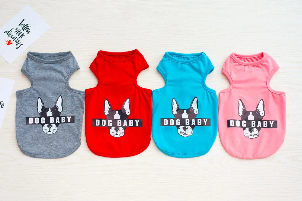 Dogbaby Popular Spring Summer Pet Dog Vest Coat Clothes With Letter Pattern From S to XXL Dog