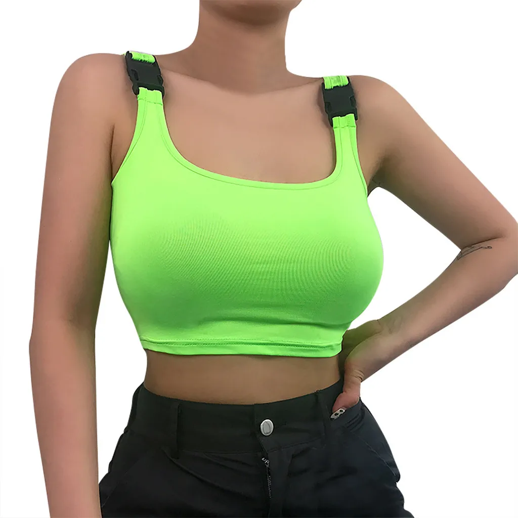 

Women Sexy Strap Slim Solid Color Tank Tops 2018 Summer Elastic Crop Top Camis Female Casual Camisole Cropped Vest #YJP