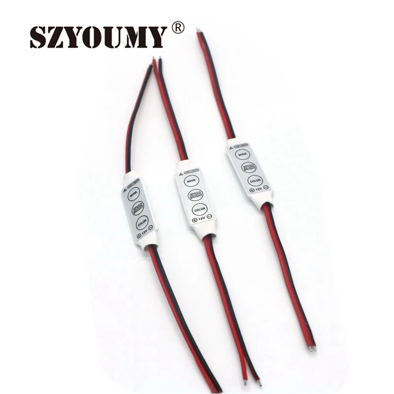 

SZYOUMY 150PCS Mini 3 Keys Single Color LED Dimmer Controller 12V 144W for SMD 2835 3014 5050 3528 5630 5730 Led Strip light