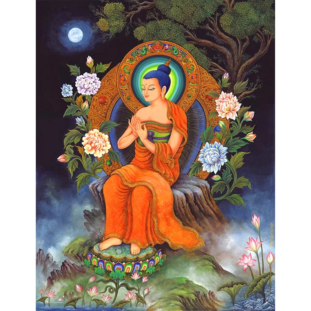 

5D Diy Diamond Painting Buddhist patriarch Cross Stitch Diamond embroidery landscape Mosaic European Home Decor Christmas Gifts