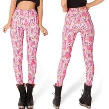 Принцесса BUBBLEGUM HWMF Леггинсы Мода Новинка женские леггинсы время приключений цифровой принт розовые брюки