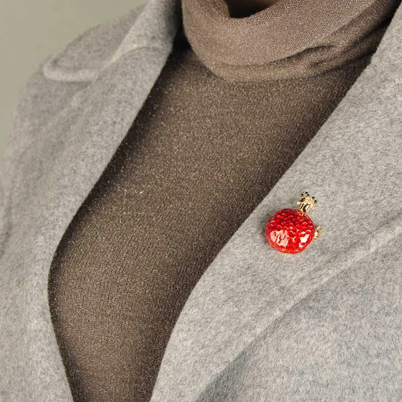 Эмаль blucome фруктовая форма красная гранатовая брошь милый подарок аксессуары Костюм лацкан булавка мужская женская одежда значок на шарф пряжки
