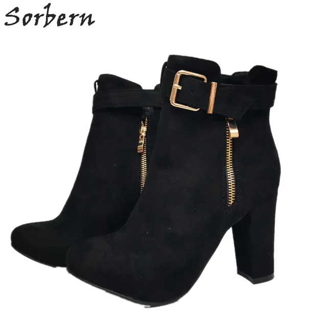 short block heel boots
