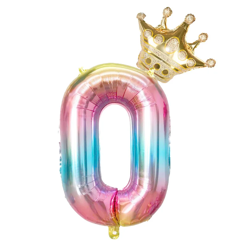 2 шт./лот 32 дюймов номер Фольга воздушные шары цифры воздушные клипсы для воздушных шаров для детей, день рождения, вечеринка, фестиваль вечерние юбилей корона аксессуары поставки