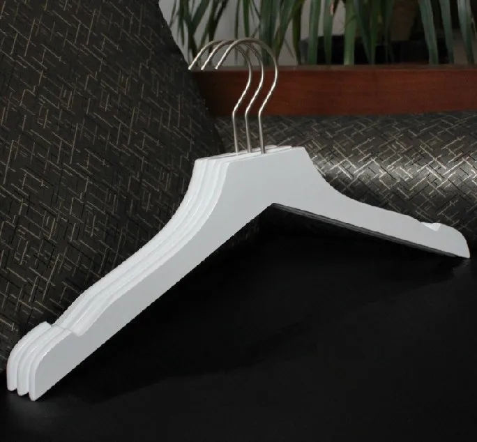 (Free Shipping) Luxury White Wooden hanger for shirts/ Men's Style (12