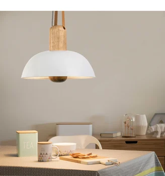 

IWHD Modren Pendant Lights Fashion Iron LED Pending Lighting Fashion Wood Lampara Kitchen Restaurant Bar Luminaire Suspendu