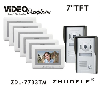

ZHUDELE Doorbell Intercom System 7" Video Door Phone Touch button Kits Night Vision 700TVL HD Home House Security 2V6