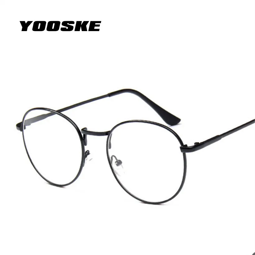 

YOOSKE Goggles Optical Eye Glasses Frames Round Metal Eyeglasses Transparent Ultralight Myopic Eyeglass Frame Women's Glasses