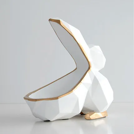 Геометрическая птица Bigmouth настольная коробка для хранения конфет сухофруктов креативная гостиная ключевые ювелирные изделия приемная коробка украшение дома - Цвет: White