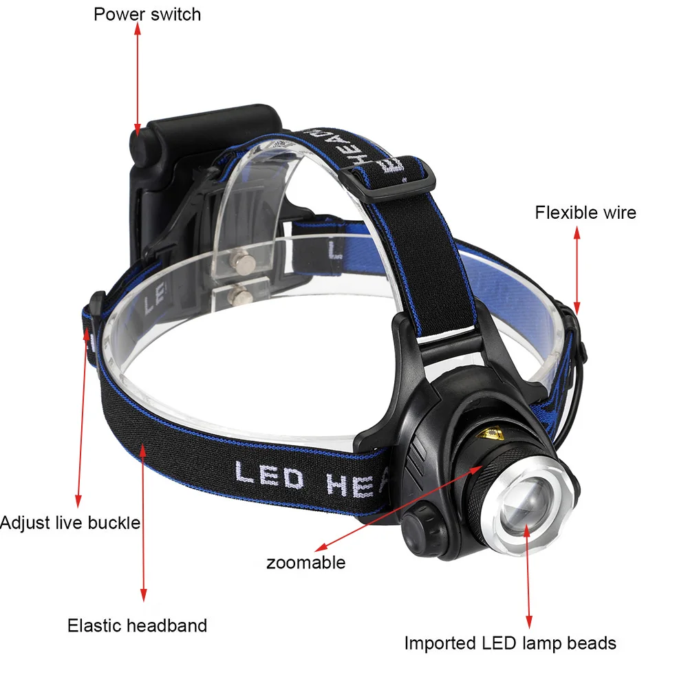 Наружное освещение 4 AA сухая батарея высокой мощности головной свет кемпинг светодиодный налобный фонарь 3 режима масштабируемый Головной фонарь