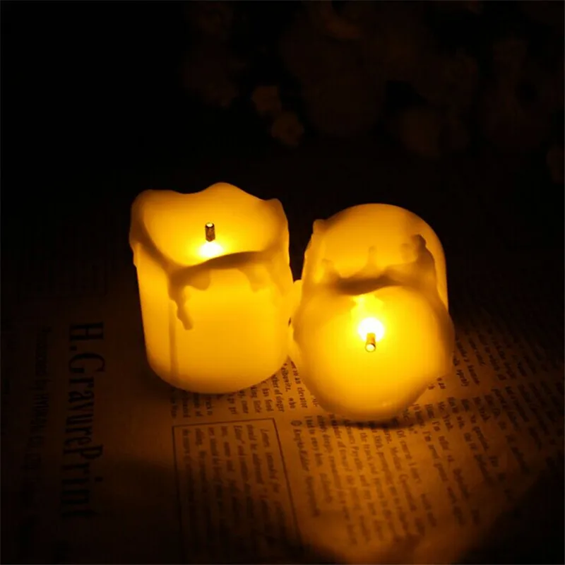 12pcs Flameless Candles With Timer/Electric Amber Yellow Candle LED Tea