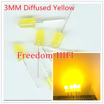 

1000pcs/lot F3 Mini LED Diode 3mm Yellow Color Diffused Round DIP Light-Emitting Diode LED Lamp Light Electronics Component
