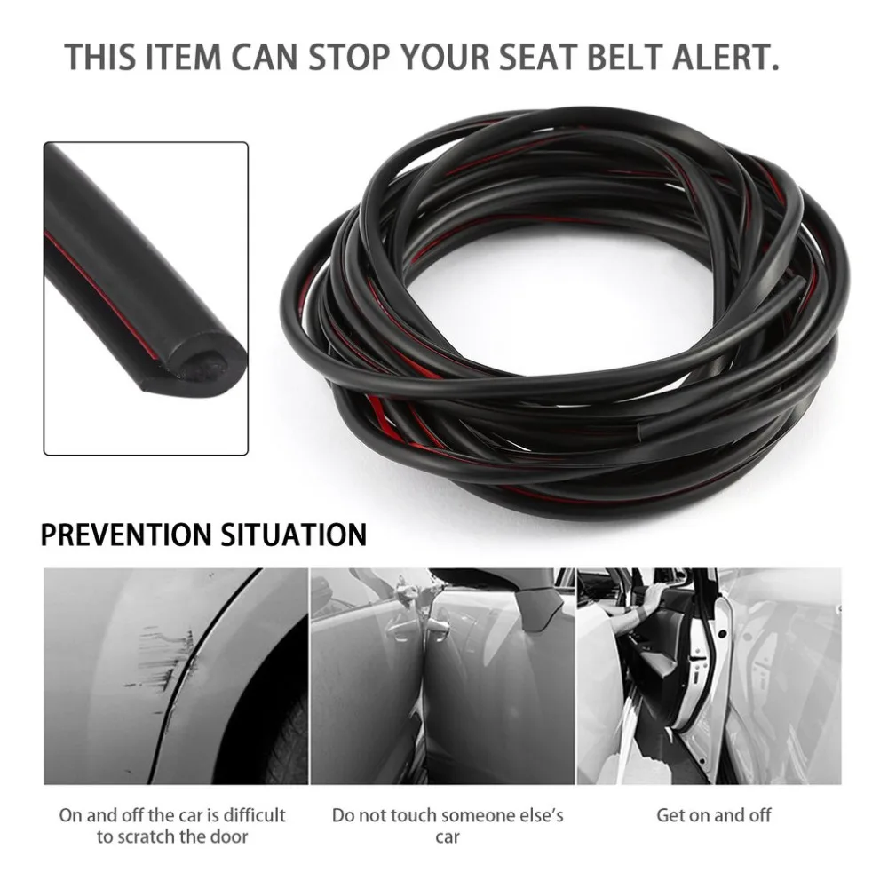 

New16FT/5M Durable Soft Car Door Anti-collision Trim Strip Anti Wear Strip Car Edge Guard Cover Crash Sealing Strip Car-styling