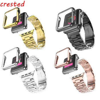 

stainless steel strap for apple watch band 42mm/38mm bracelet metal watchband for iwatch Series 3/2/1 Watch accessories+case