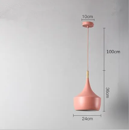 Медный абажур музыкальная Подвесная лампа ABC(высокий, толстый и широкий) Beat светильник, E27 110 V/220 V/230 V - Цвет корпуса: B pink
