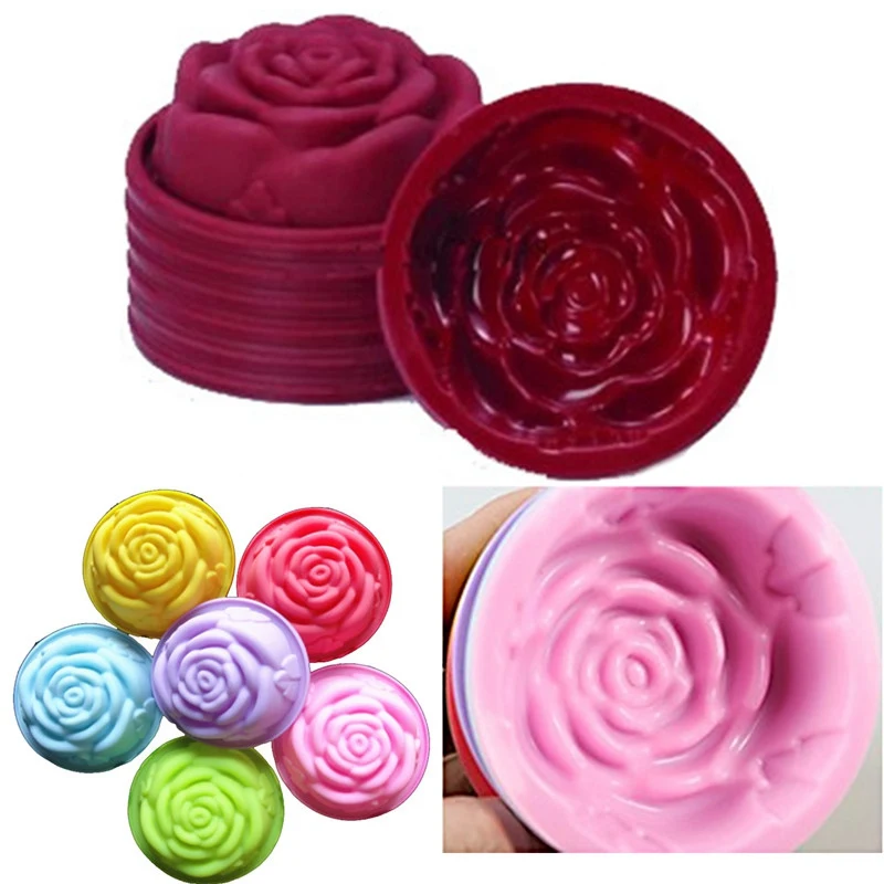 

Newest 3D Silicone Beautiful Rose Shape Fondant Cake Molds Soap Chocolate Mould For The Kitchen Baking