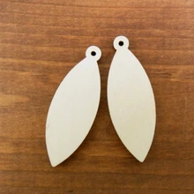50 шт. серьги с деревянными листьями овалы заготовки подвески в форме овального листа " H x 3/4" W x 1/8"