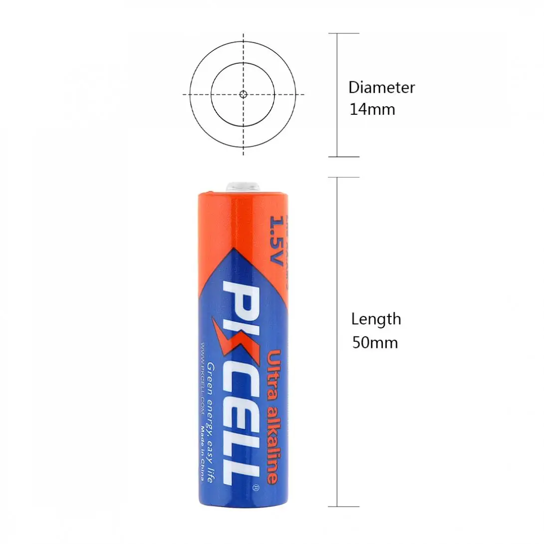 4 шт. щелочные батареи PKCELL AA LR6 1 5 В E91 AM3 UM3 MN1500 Primary 2A Batteires для камеры и